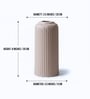(1Pc) Beige Ceramic  Ribbed Design Matt Finished 8 Inch  Table Vase