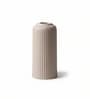 (1Pc) Beige Ceramic  Ribbed Design Matt Finished 8 Inch  Table Vase