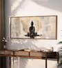 (1Pc) Beige Canvas Framed Buddha Wall Art