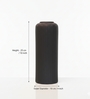 (1Pc) Black Ceramic  Ribbed Design Matt Finished 10 Inch  Table Vase