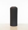 (1Pc) Black Ceramic  Ribbed Design Matt Finished 10 Inch  Table Vase