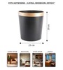 (1Pc) Black Faux Leather Open Top Office and Home Dustbin