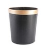 (1Pc) Black Faux Leather Open Top Office and Home Dustbin