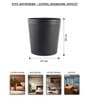 (1Pc) Black Faux Leather Open Top Office and Home Dustbin