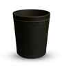 (1Pc) Black Faux Leather Open Top Office and Home Dustbin