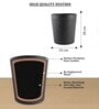 (1Pc) Black Faux Leather Open Top Office and Home Dustbin