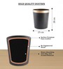 (1Pc) Black Faux Leather Open Top Office and Home Dustbin