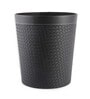 (1Pc) Black Faux Leather Open Top Office and Home Dustbin