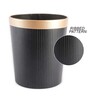 (1Pc) Black Faux Leather Open Top Office and Home Dustbin
