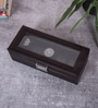 (1Pc) Black Faux Leather Watch Organizer Box Case with Glass Lid for Men Women