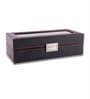 (1Pc) Black Faux Leather Watch Organizer Box Case with Glass Lid for Men Women