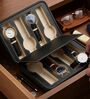 (1Pc) Black Faux Leather Watch Organizer Case for Men Women
