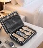 (1Pc) Black Faux Leather Watch Organizer Case for Men Women