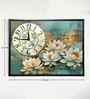 (1Pc) Blue Canvas Painting Clock Wall Art