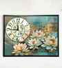 (1Pc) Blue Canvas Painting Clock Wall Art