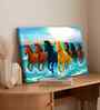 (1Pc) Blue Canvas Running Horses Wall Art