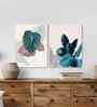 (1Pc) Blue Canvas Stretched Floral Wall Art