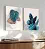 (1Pc) Blue Canvas Stretched Floral Wall Art
