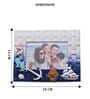 (1Pc) Blue Glass Chequered Photo Frame
