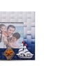 (1Pc) Blue Glass Chequered Photo Frame