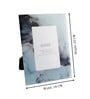 (1Pc) Blue Wooden Shades-Blue Marble Glass Photo Frame