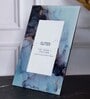 (1Pc) Blue Wooden Shades-Blue Marble Glass Photo Frame