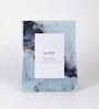 (1Pc) Blue Wooden Shades-Blue Marble Glass Photo Frame