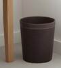 (1Pc) Brown Faux Leather Open Top Office and Home Dustbin