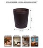 (1Pc) Brown Faux Leather Open Top Office and Home Dustbin