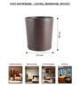 (1Pc) Brown Faux Leather Open Top Office and Home Dustbin