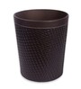 (1Pc) Brown Faux Leather Open Top Office and Home Dustbin