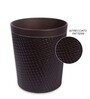 (1Pc) Brown Faux Leather Open Top Office and Home Dustbin