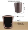 (1Pc) Brown Faux Leather Open Top Office and Home Dustbin