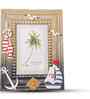 (1Pc) Brown Glass Coastal Charm Frame