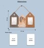 (1Pc) Brown Glass Wooden Family Wall Hanging Photo Frame