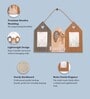 (1Pc) Brown Glass Wooden Family Wall Hanging Photo Frame