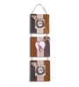 (1Pc) Brown Glass Wooden Wall Hanging Photo Frame