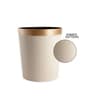 (1Pc) Cream Faux Leather Open Top Office and Home Dustbin (1Pc) Cream Faux Leather Open Top Office and Home Dustbin
