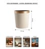(1Pc) Cream Faux Leather Open Top Office and Home Dustbin (1Pc) Cream Faux Leather Open Top Office and Home Dustbin