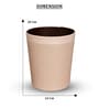 (1Pc) Cream Faux Leather Open Top Office and Home Dustbin
