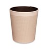 (1Pc) Cream Faux Leather Open Top Office and Home Dustbin