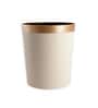 (1Pc) Cream Faux Leather Open Top Office and Home Dustbin (1Pc) Cream Faux Leather Open Top Office and Home Dustbin