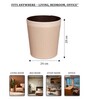 (1Pc) Cream Faux Leather Open Top Office and Home Dustbin