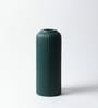 (1Pc) Dark Green  Ceramic  Ribbed Design Matt Finished 10 Inch  Table Vase