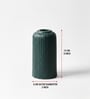 (1Pc) Dark Green  Ceramic  Ribbed Design Matt Finished 6 Inch  Table Vase