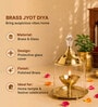 (1Pc) Gold Metal Akhand Jyot Diya