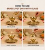 (1Pc) Gold Metal Akhand Jyot Diya