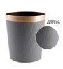 (1Pc) Gray Faux Leather Open Top Office and Home Dustbin