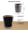 (1Pc) Gray Faux Leather Open Top Office and Home Dustbin
