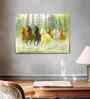 (1Pc) Green Canvas Running Horses Wall Art